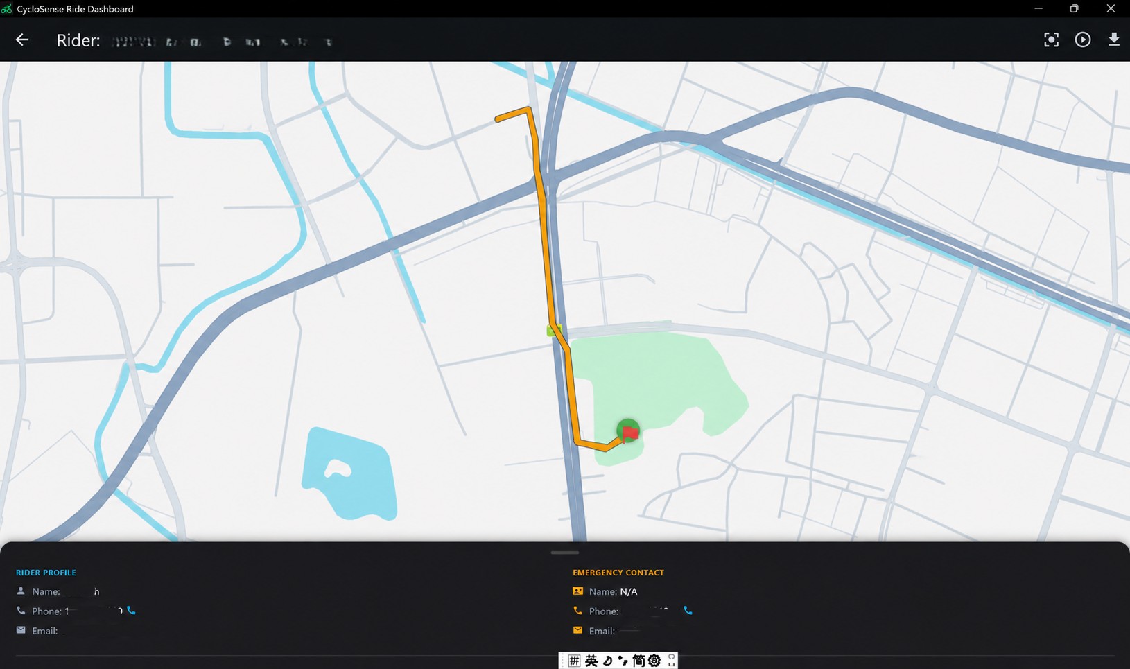 Rider Profile - Route tracking with emergency contact info